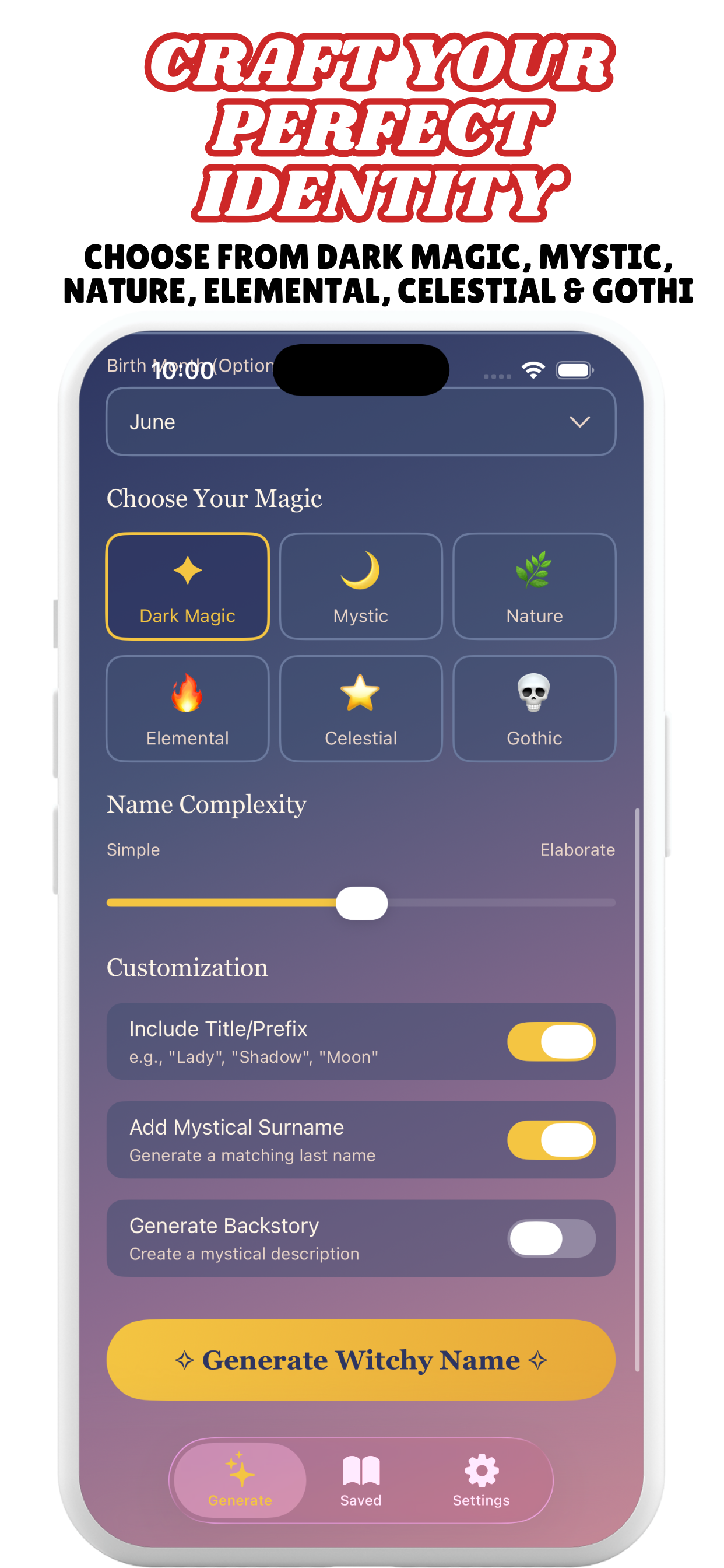 Witchy name results with meanings